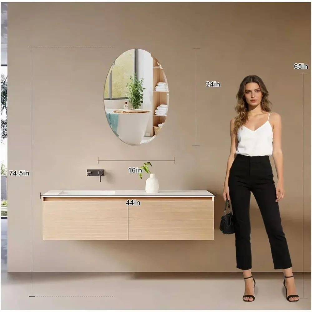 Oval Frameless Bathroom Vanity Mirror – 16